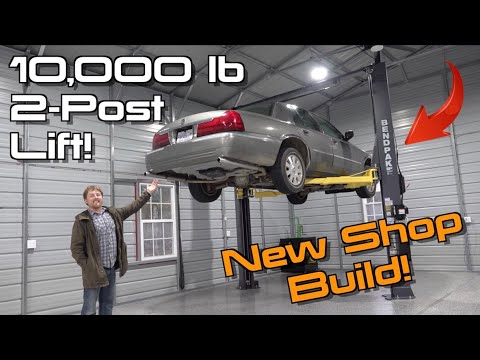 Installing A Huge 10,000 lb 2-Post Lift In The New Shop!