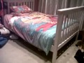 Girl Jumping Through Bed