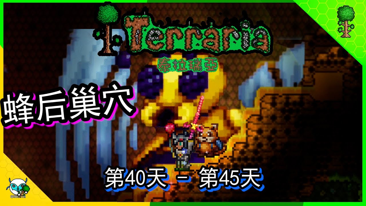 Terraria泰拉瑞亚 打败蜂后，丛林探索，神奇空间 day 40 45 （全字幕）