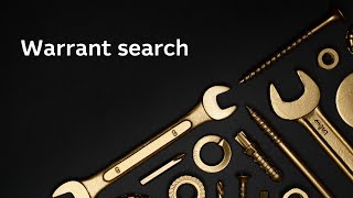 Warrant search | Warrant tools tutorial video
