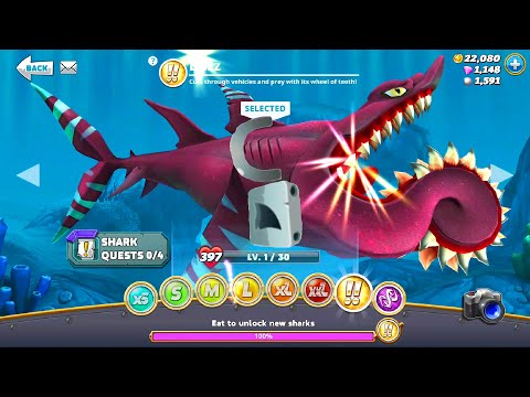 Hungry Shark World - BUZZ Helicoprion Shark Unlocked Bigger, Stronger & Faster - Android Gameplay