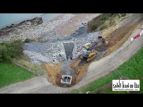 Chantier de l'exutoire d'eaux pluviales d'Erromardie