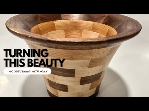 Wood Turning a Beautiful Segmented Vase | Turning Walnut Cherry & Maple