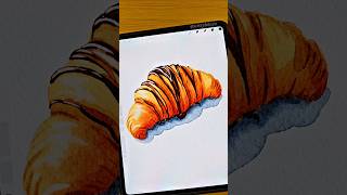 Chocolate Croissant 🍫🥐 #procreate #art #shorts #watercolor