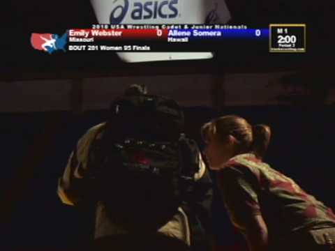 Women's Junior Freestyle Finals 95 pounds - Emily Webster vs. Allene Somera
