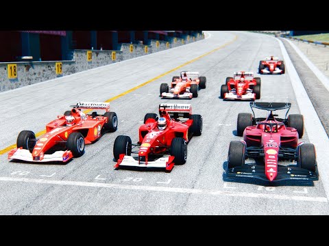 Ferrari F1 2022 vs Ferrari F1 2000-2001-2002-2003-2004 at Spa Francorchamps