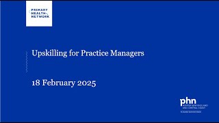 Upskilling for practice managers