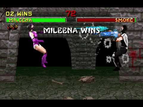 MK2 Arcade - Mileena 12 hits 100% combo vs Smoke