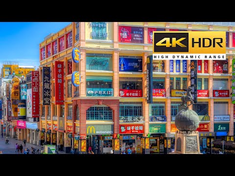 🌅4K HDR | Rua de pedestres Shangxiajiu, distrito de Guangzhou Liwan | China Passeio pela cidade de Guangzhou, distrito de Liwan, rua de pedestres Shangxiajiu, paisagem urbana