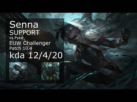 Senna Support vs Pyke - EUW Challenger 12/4/20 Patch 10.4 Gameplay