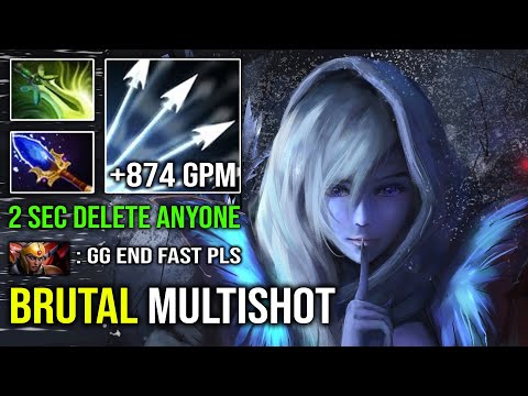 BRUTAL Multishot Drow Ranger 7.32 Hard Carry Delete Anyone in 2 Seconds with Max ATK Speed Dota 2