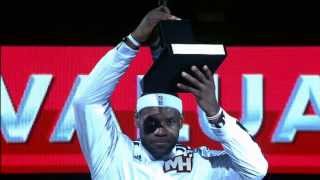 Commissioner David Stern Presents the MVP Trophy to LeBron James