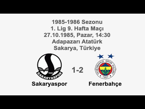 Sakaryaspor 1-2 Fenerbahçe 27.10.1985 - 1985-1986 Turkish 1st League Matchday 9 (2nd, 3rd Goals)