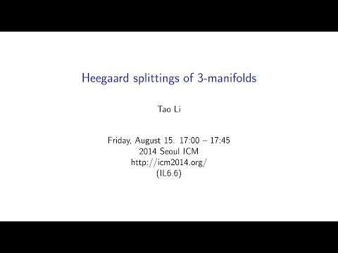 ICM2014 VideoSeries IL6.6: Tao Li on Aug15Fri