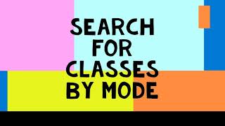 Search for classes by mode in CUNY First