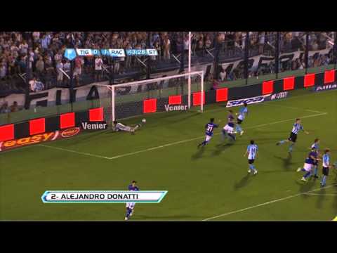 Gol de Donatti. Tigre 1 - Racing 1. Torneo Inicial 2012. Fecha 13. Fútbol Para Todos.