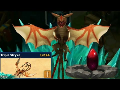 Triple Stryke max level 124 titan mode//Rare Dragon//Dragons rise of Berk