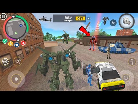 rope hero vice town | rope hero vs army robot fight rope hero vs police helicopter crash 😲🤖🚨🚓🚁💪💥🤯😯