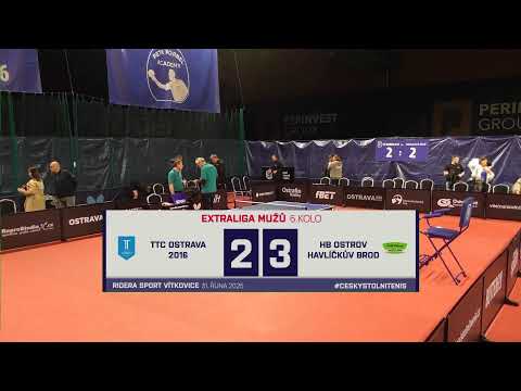 Extraliga stolního tenisu mužů TTC Ostrava 2016-HB Ostrov Havlíčkův Brod