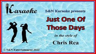 S&amp;N Karaoke - Chris Rea - Just One Of Those Days