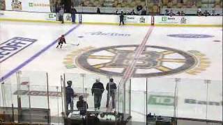 9 year old kid hockey phenom scores amazing goal before Bruins game in penalty shot shootout contest