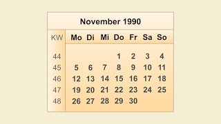 Download lagu Kalender November 1990 mp3