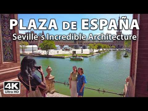 Amazing Plaza de España & Maria Luisa Park | 4K Virtual Walking Tour Seville Spain