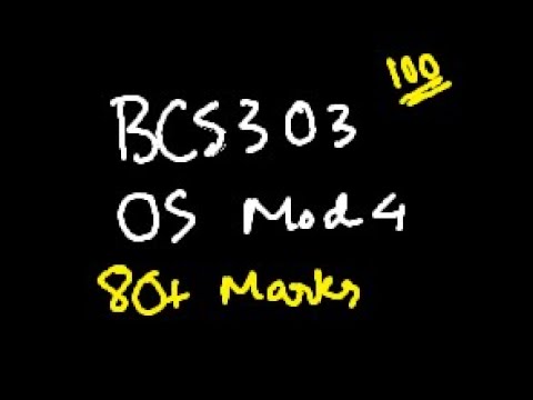 OS MODULE 4 BCS303 Operating System | 22 Scheme VTU 3rd SEM CSE