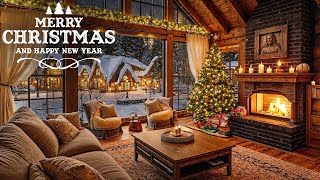 Уютная рождественская музыка камина снегопад❄️ комфортабельный рождественский домик для отдыха, сна