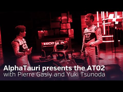 AlphaTauri presents the AT02 with Gasly and Tsunoda