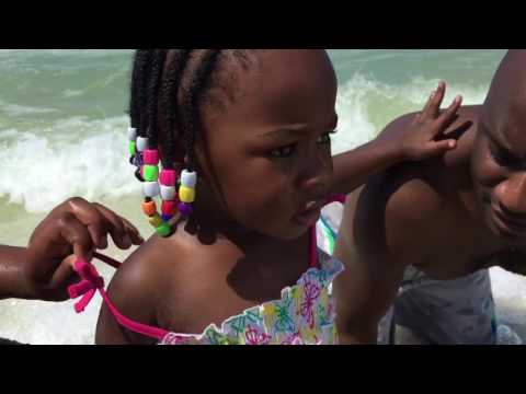 Addi first time at beach July 2016
