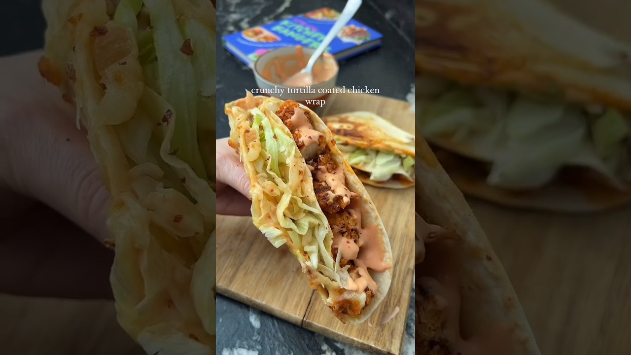 #Repost @Theycallsana  ——Crunchy tortilla coated chicken wrap l #food #shorts