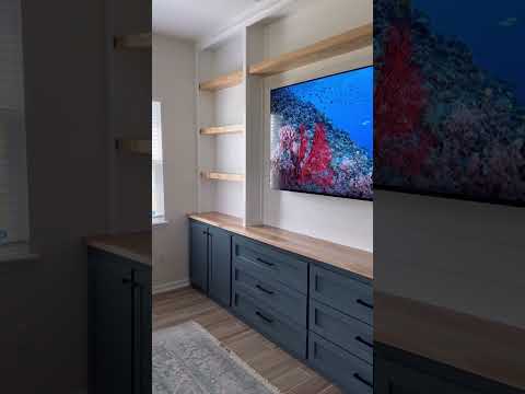 14.5ft entertainment center for the win! #woodworking #diyhomeimprovement #livingroomdecor