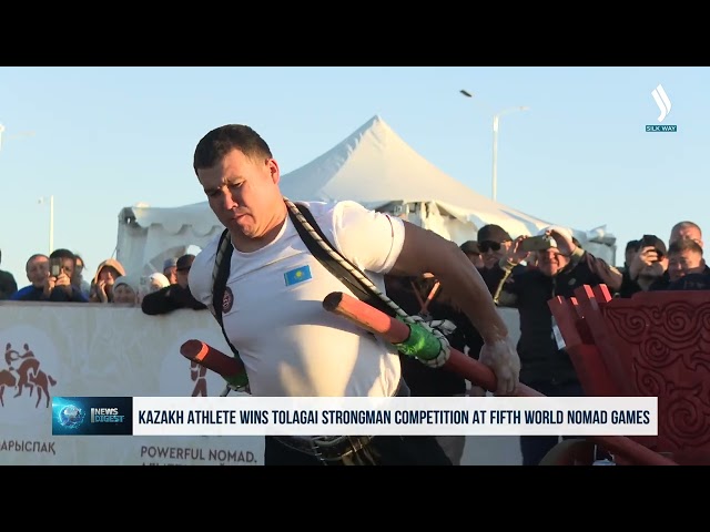 Kazakh athlete wins Tolagai strongman competition at fifth World Nomad Games