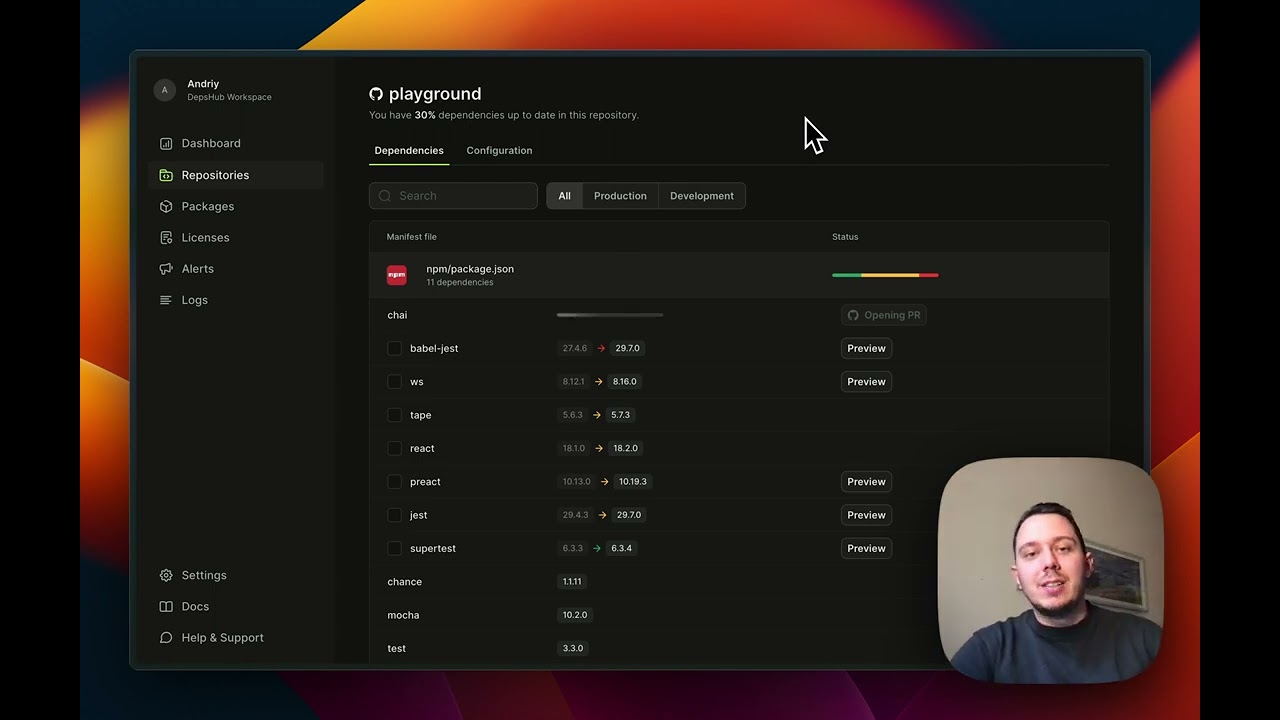 DepsHub demo video