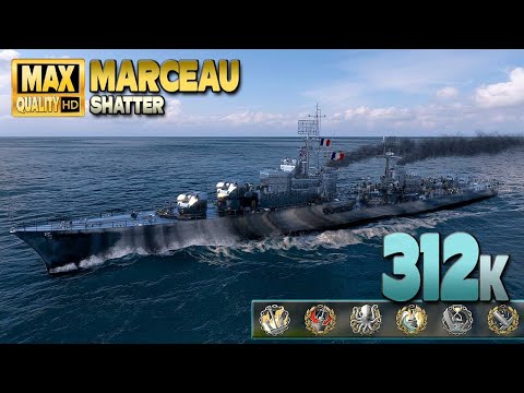 Destroyer Marceau: Excellent performance on map Shatter - World of Warships