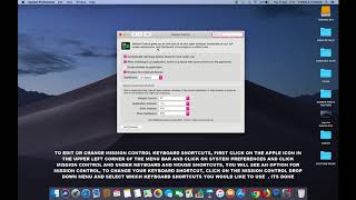 HOW TO EDIT OR CHANGE MISSION CONTROL KEYBOARD SHORTCUT IN MAC OS MOJAVE
