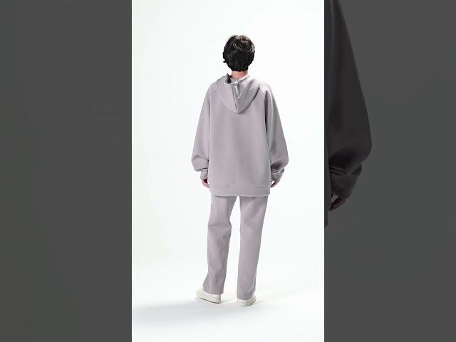 هودي كاجوال أوفرسايز للجنسين - رمادي