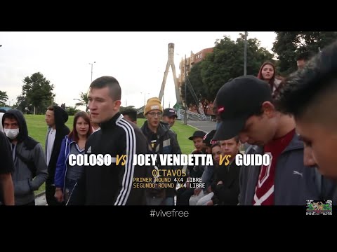 COLOSO vs GUIDO vs JOEY VENDETTA  -- codigo de barras liga de freestyle -edicion especial