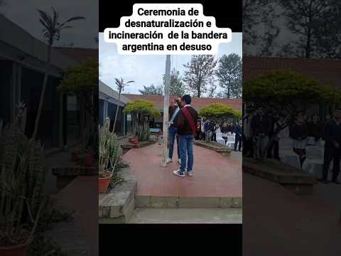 Incineración de la Bandera .   Ex Escuela de Comercio 5003, J.M Estrada, Metán, Salta.