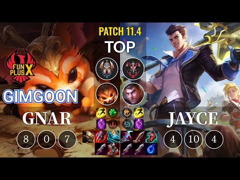 FPX GimGoon Gnar vs Jayce Top - KR Patch 11.4