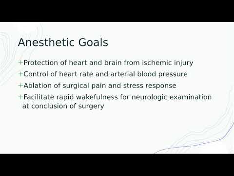 Carotid endarterectomy: prep assessment, anesthetic goals and monitoring