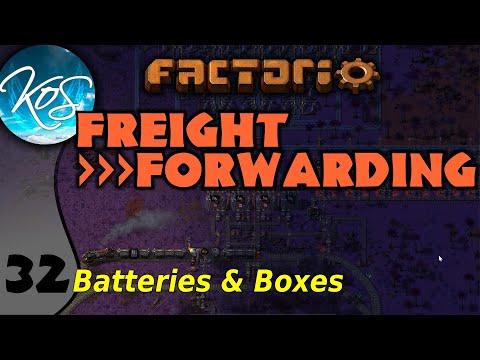 Factorio Freight Forwarding Mod 32 - BATTERY BATTLES - Let's Play