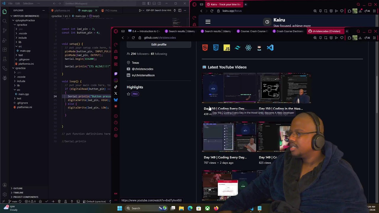 Day 151 | Coding Every Day in the Hood | C++, ESP32