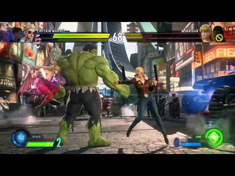 MARVEL VS. CAPCOM: INFINITE - Captain Marvel & Chun-Li VS Morrigan & Hulk