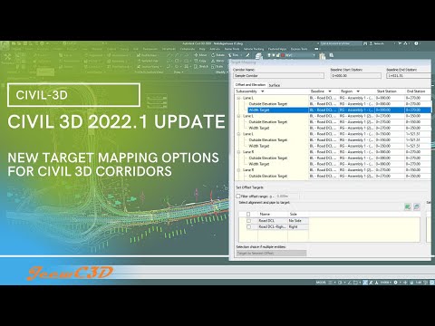 Civil 3D 2022.1 update - New Target Mapping Options for Civil 3D Corridors
