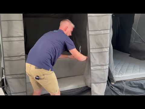 Use the bed as a sofa in your Camp-let (English)