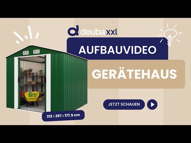Video Teaser für Aufbauvideo - GARDEBRUK® Geräteschuppen aus Metall 312x257x177,5cm