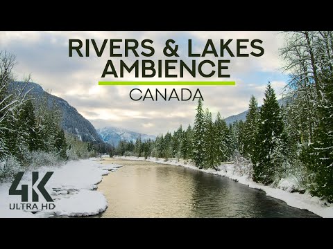 8 HOURS Relaxing Water Sounds and Birds Song - 4K Winter Scenery of Canadian Rivers and Lakes