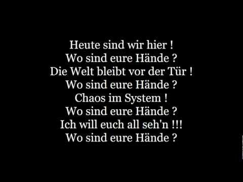 Tokio Hotel - Wo sind eure Hände (lyrics)
